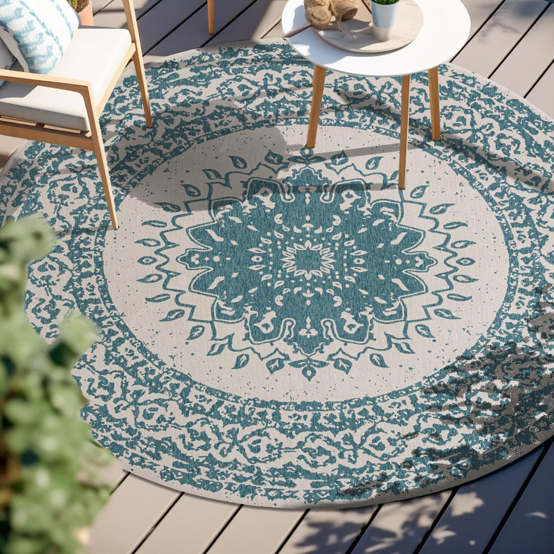 Tapis laminé orné, Rond 10pi