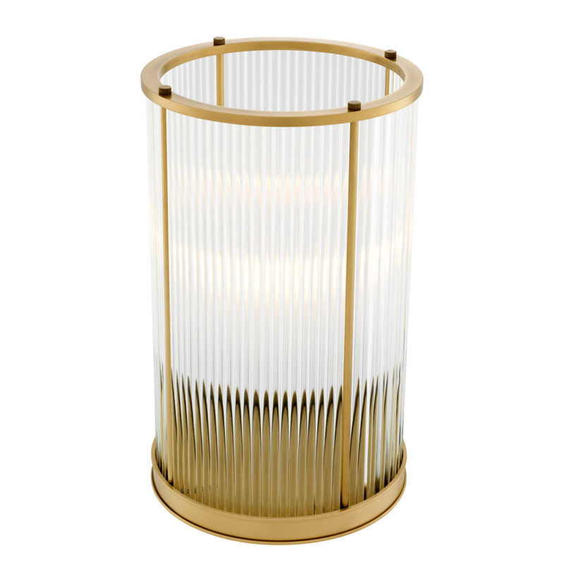 Mayson Hurricane Candle Holder, 10.83" H x 6.5" W x 6.5" D, Clear/Gold