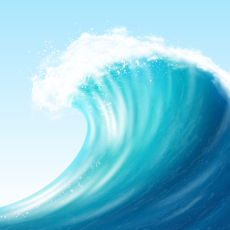 Big Ocean Wave - Wrapped Canvas Print, 30cm H x 30cm W x 3.8cm D