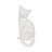Decorative Kitty with Hanging Tail Figurine Sculpture for Table Decor - Unique Resin Object for Desks, Living Room or Home Decoration - White