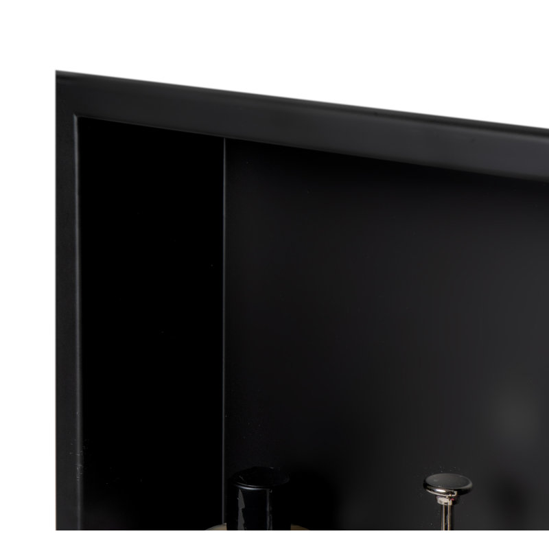 Tablette de douche adhésive en acier inoxydable, H 16 po x l 16 po x P 4 po, Noir