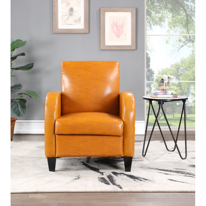Fauteuil club Auburn, Similicuir orange