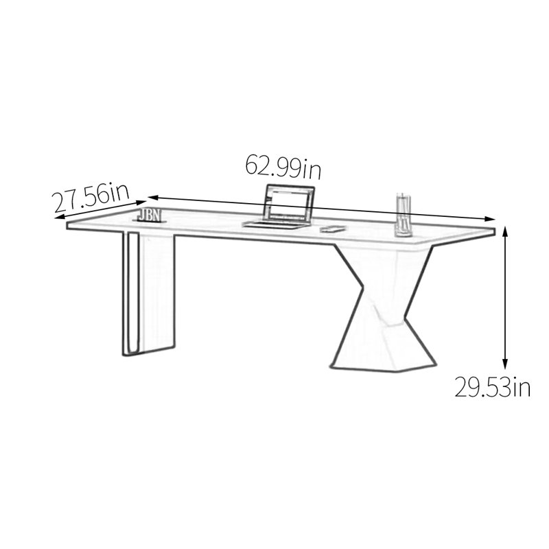 Bureau durable en bois massif multi-couches, H 29,53 po x l 62,99 po x P 27,56 po
