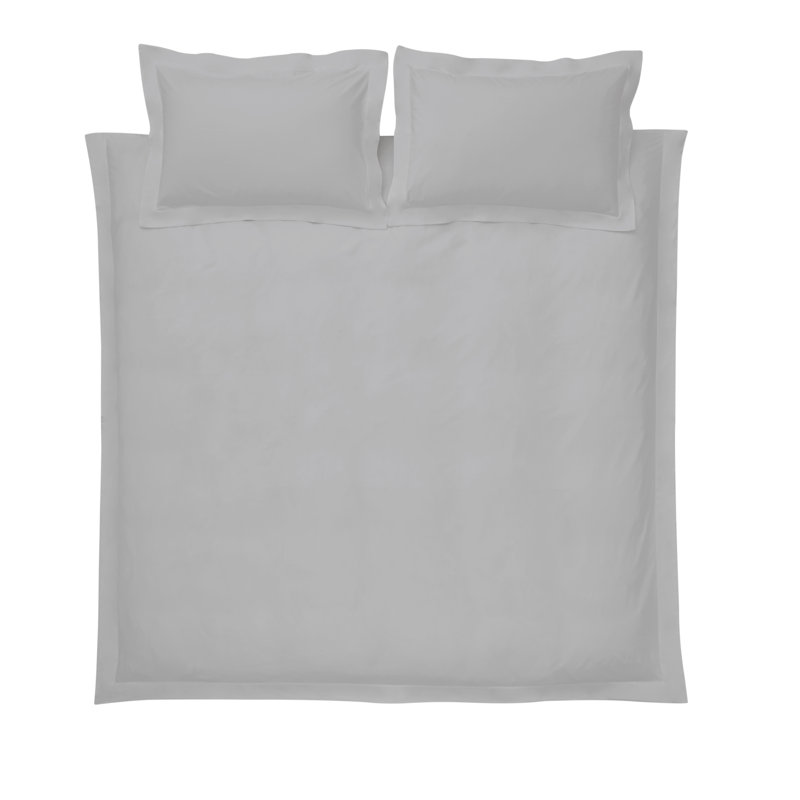 400 Thread Count 100% Cotton Sateen Duvet Cover Set with Pillowcases, White, Single - 1 Standard Pillowcase