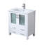 Meuble-lavabo blanc 30 po X P 18,25 po D, dessus en céramique blanche et ensemble de robinet-117970869-117970870