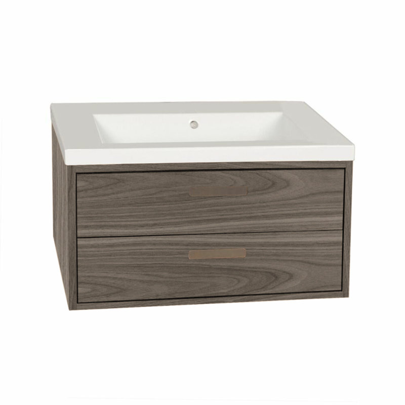 Aquasei 31'' W Single Bathroom Vanity Base, Silver Oak