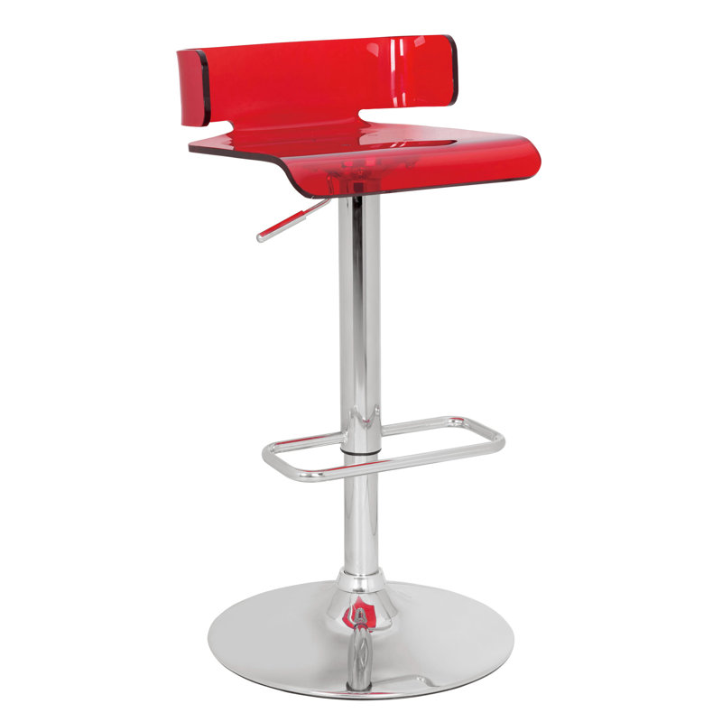 Tabouret réglable en rouge et pivotant sur 360 degrés pour faciliter le mouvement