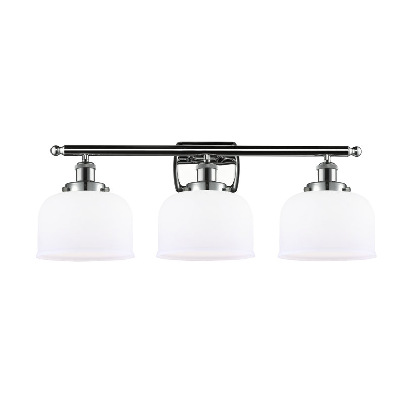 Éclairage pour salle de bain à 3 lumières 28 po Ballston Urban Bell, Blanc mat, Incandescent, Chrome poli