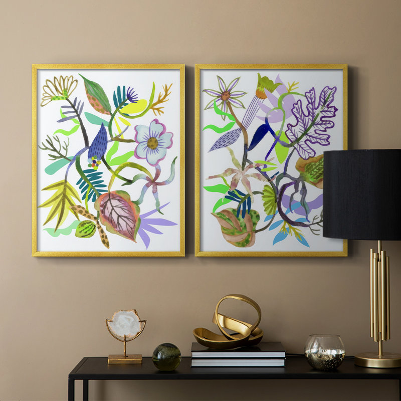 «Flower of Fate I», reproduction encadrée de qualité supérieure - prête à être accrochée - aucun clou requis - aucun clou requis