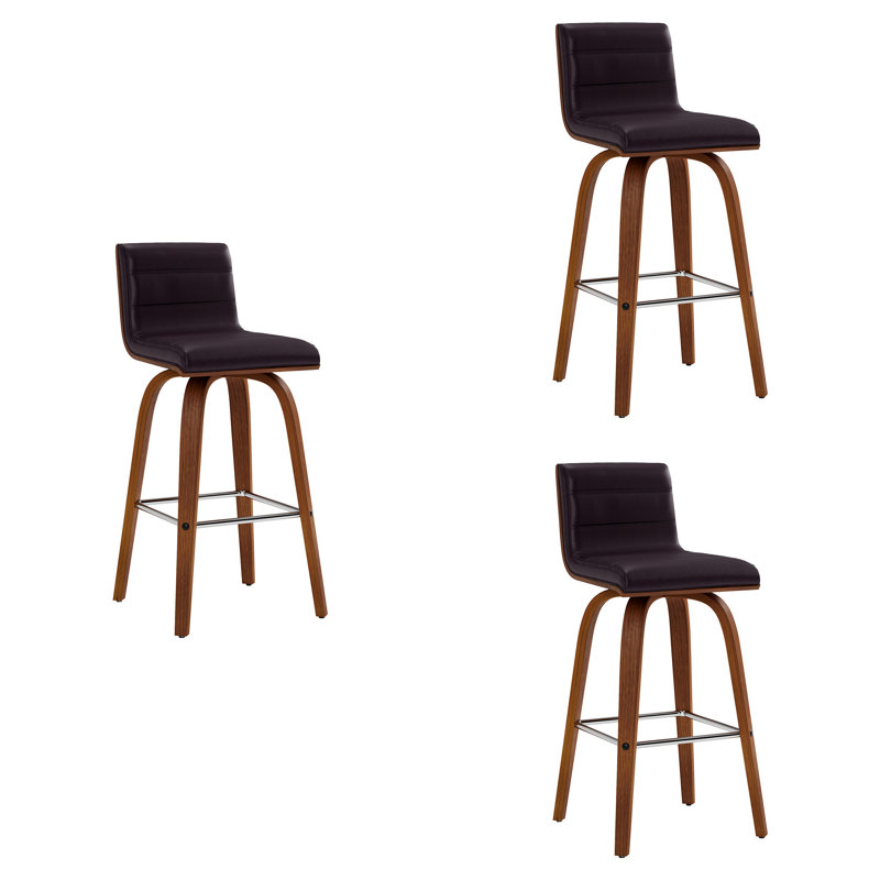 Tabouret de bar pivotant à hauteur de comptoir ou à hauteur Vienna Vienna, Brun / Noyer, 3