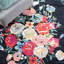 Tapis floral rouge / noir / bleu en laine / coton touffeté à la main Delmarco-2078577018