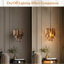 Luminaire suspendu en cristal de style ambre rétro à 2 lumières de luxe (ampoule incluse)-154903923