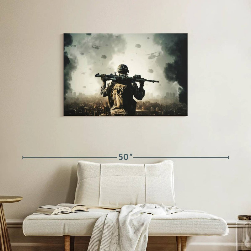 Zone de guerre militaire, H 24 po x l 36 po