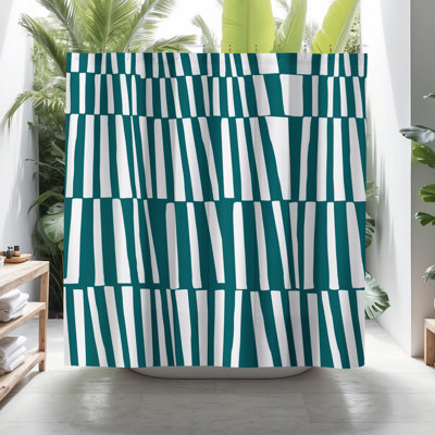 Thora Abstract Mid-Century Shower Curtain