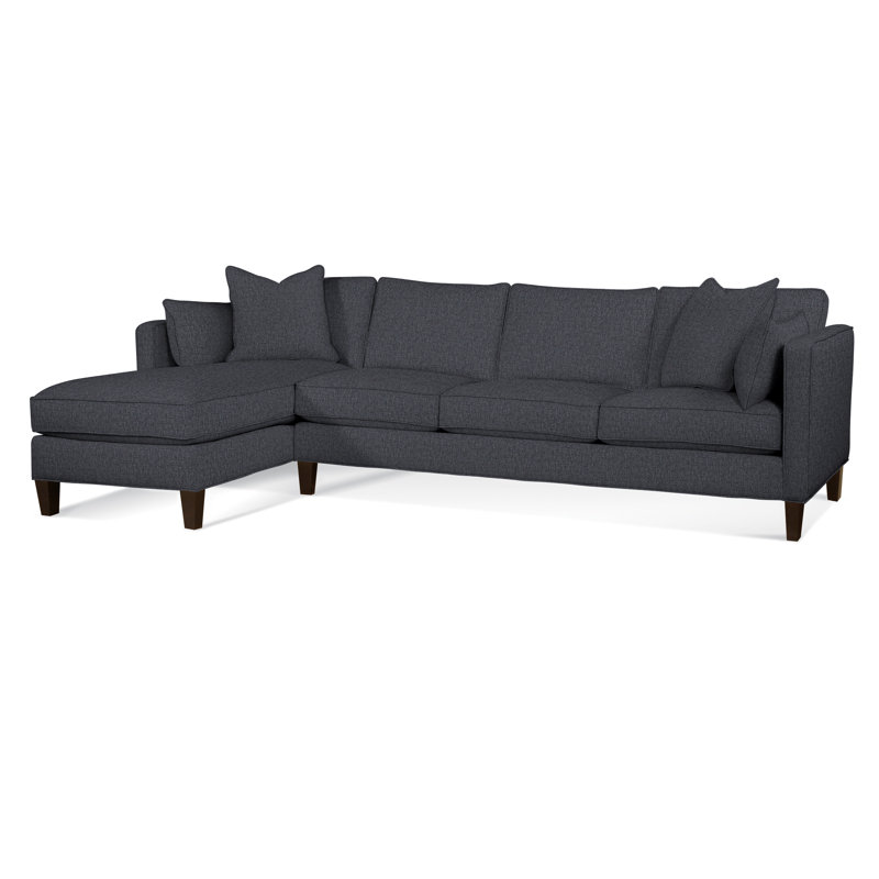Lenox Chaise Sectional, Brown Geometric, 0456-33, Left Hand Facing, Java