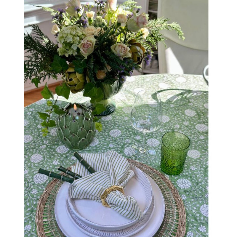 Round Tablecloth - Green Eden, 70" Round