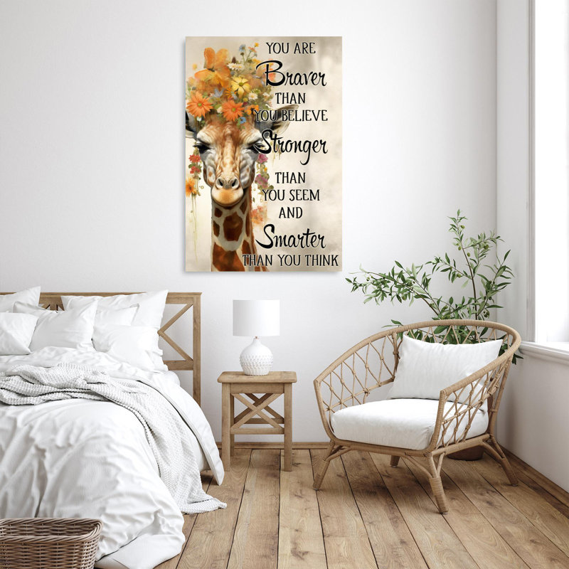 Girafe «You Are Braver», H 20 po x l 16 po x P 1,25 po