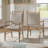 Cipolla Wood Finish Beige Fabric Arm Chair-105513478