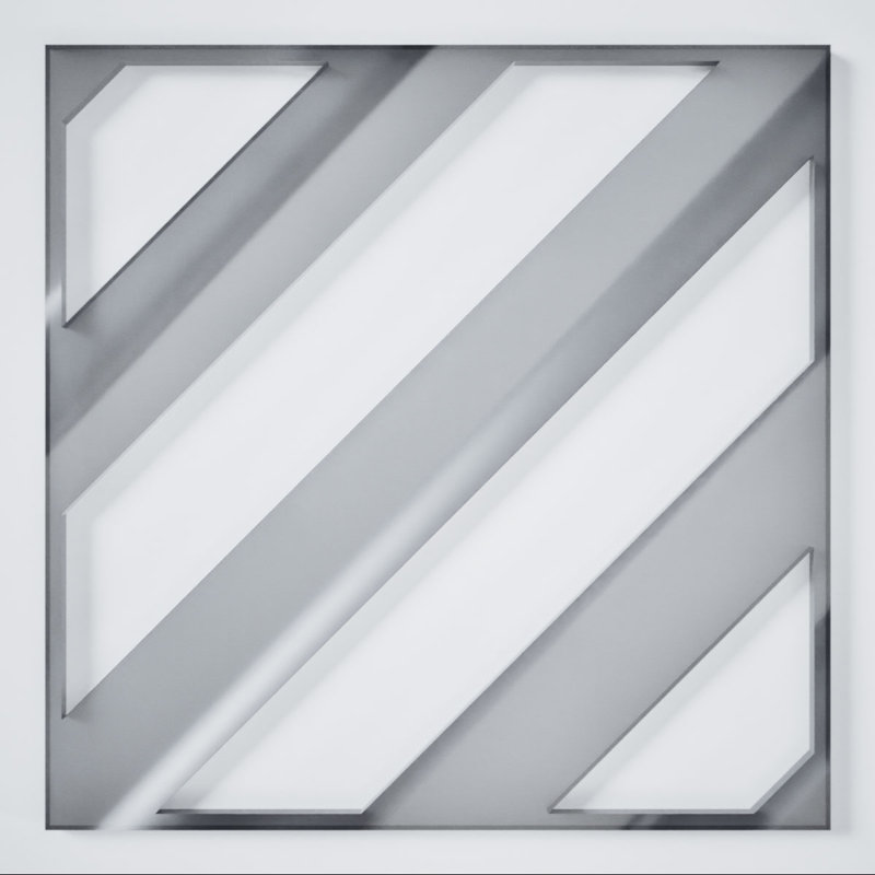 Très petits panneaux muraux décoratifs en acrylique Strymon, l 7 3/8 po x H 7 3/8 po x T 1/8 po, miroir argent, Argent argent