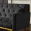 Lit futon convertible noir, Compact Living Essential, velours, 3 positions réglables, pieds en métal, facile à assembler en convertibles