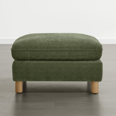Solena 34.6" W Upholstered Ottoman With Solid Wood Base by Latitude Run