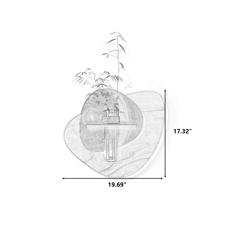 Art mural grès vert et blanc à forme libre, H 17,32 po x l 19,69 po