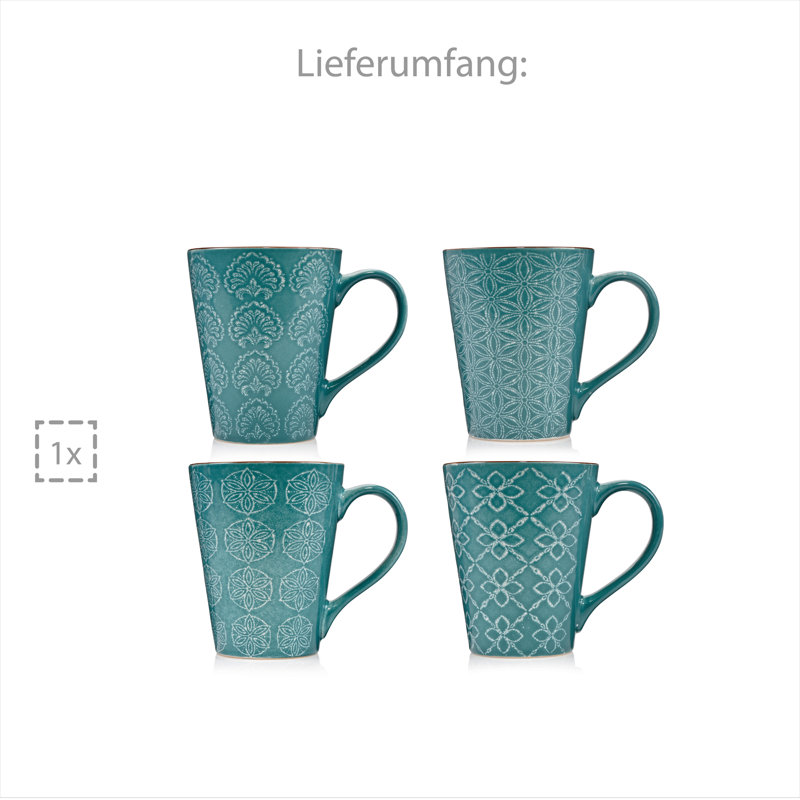 Emhouse 4 Piece Latte Mug