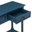 Console de style traditionnel avec deux tiroirs et une tablette inférieure (bleu marine foncé)