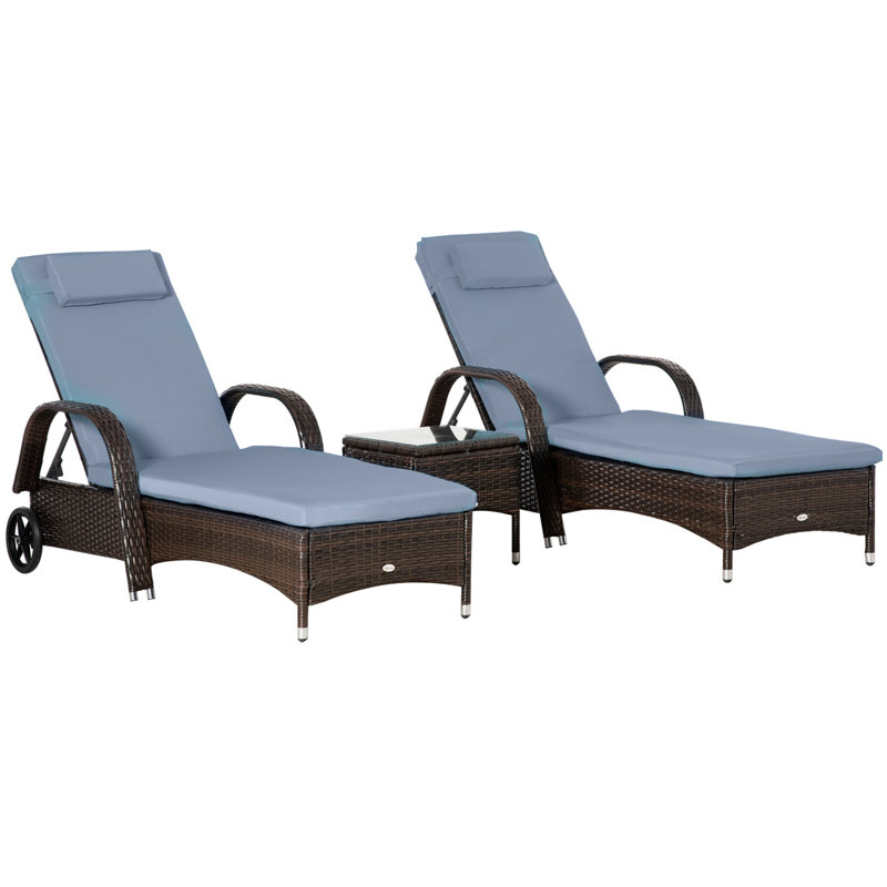 Chaise longue d'extérieur en osier Raffo