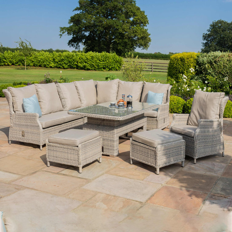 Canica Reclining Rattan Corner Dining Set - with Rising Table & Chair