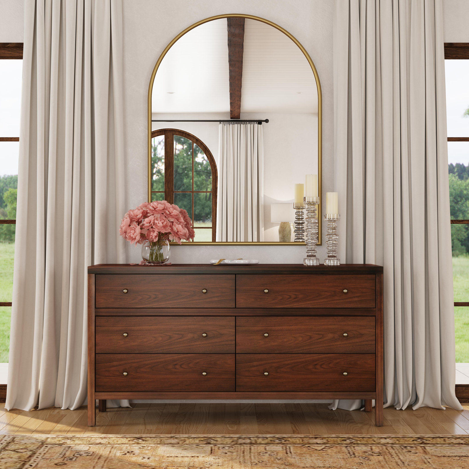 Celine 60" Acacia Double Dresser, Walnut