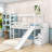 Twin Over Full L-Shaped Bunk Bed With Slide, Storage Stairs And Ladder-1716717455