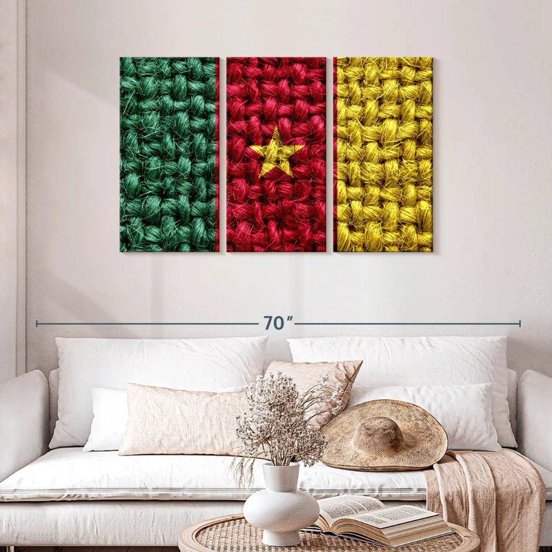 Straw Weave Cameroon Flag