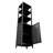 BLACK  Storage Tall Slim Cabinet With Shutter Door And 3 Tier Shelves, Freestanding Linen Tower Cabinet For Living Room, Kitchen, Bathroom Organizer, Natural Bamboo