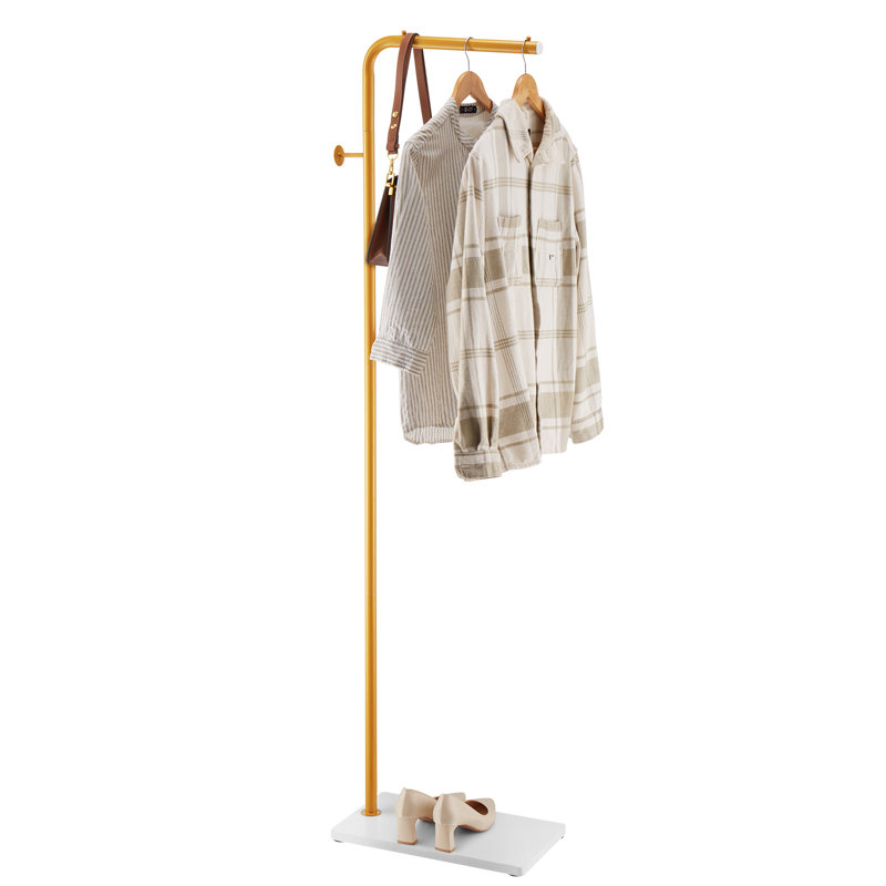 Coat Rack Freestanding Coats Rack with Base & 3 Round Hooks
