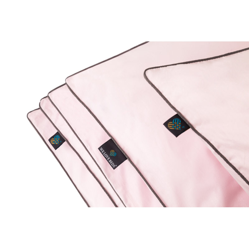 Egyptian Quality Cotton 100 TC Duvet Cover Set, 155 x 200cm, Pink