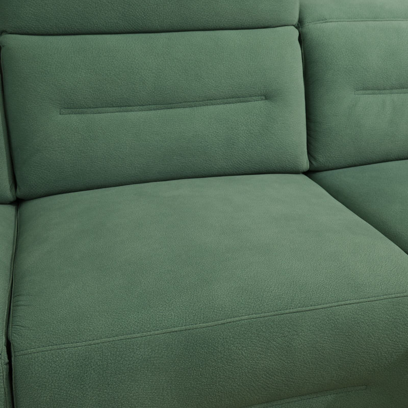 Ensemble de salon inclinable vert en flanelle 4 pièces