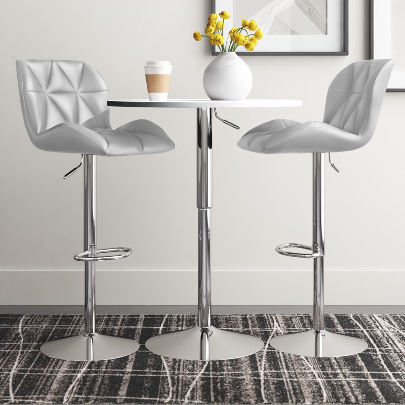 Stewartsville 3-Piece Pedestal Faux Leather Dining Set, Black, Black