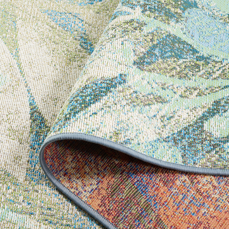 Aquia Floral Indoor/Outdoor Area Rug, Rectangle 9'10" x 12'5"