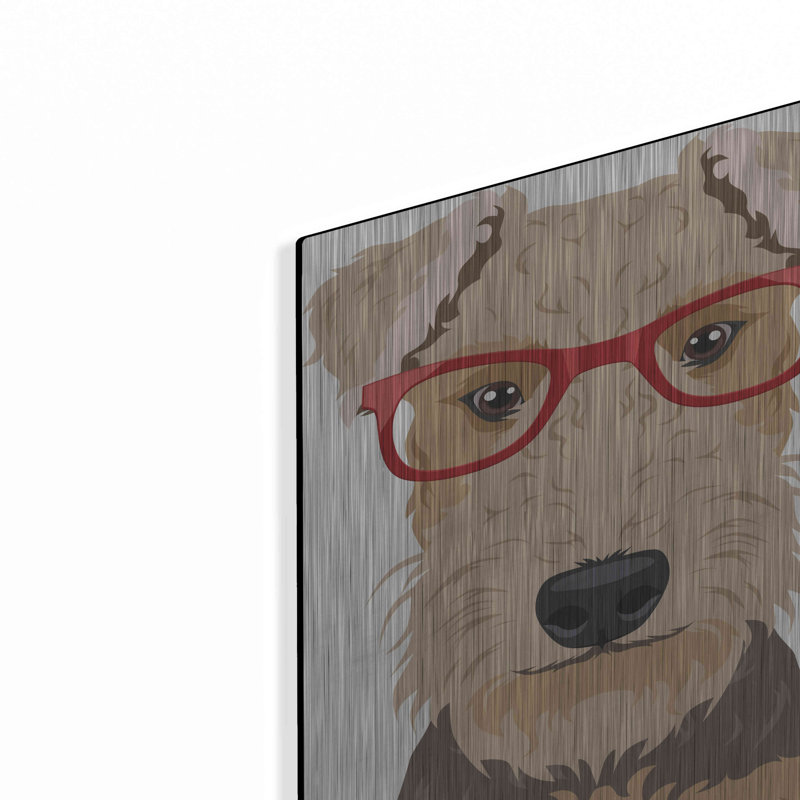 Luxeed Art Art 'Airedale Terrier portant un Hipster G Airedale Terrier portant des lunettes Hipster par - Peinture sur