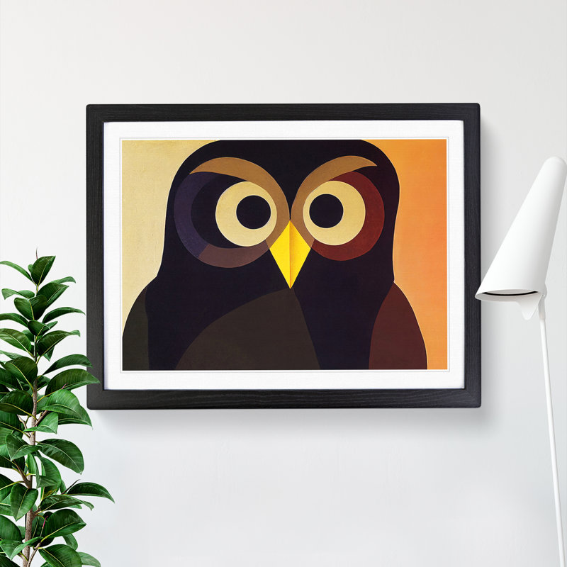 Owl - Framed Print, Black Framed, 46cm H x 64cm W