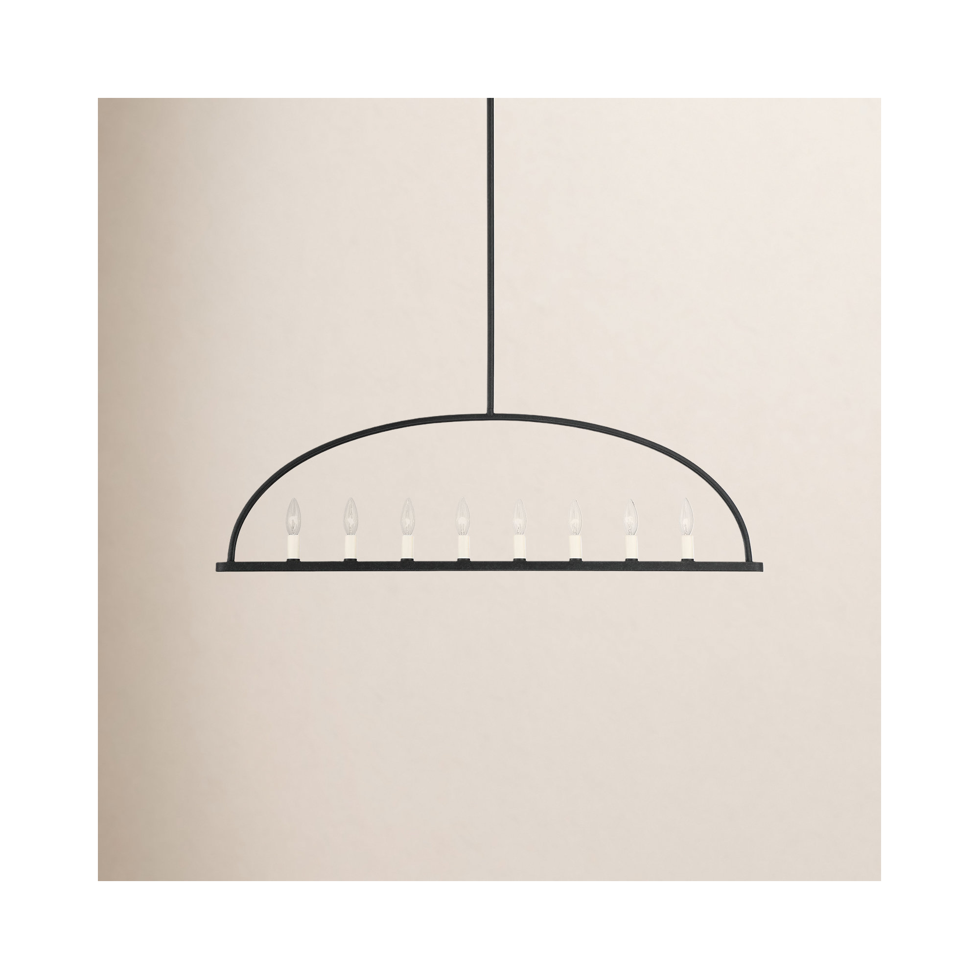 8 - Light Metal Lantern Chandelier, Black