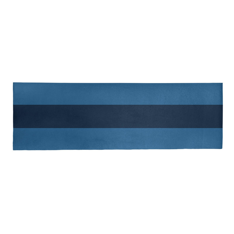 Tapis bleu/blanc rayée lake, Tapis de couloir 2 pi 6 po x 8 pi