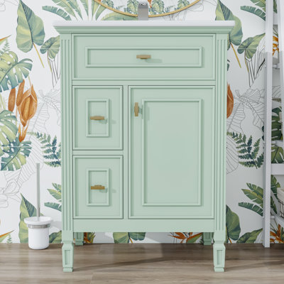 Meuble-lavabo avec lavabo, tiroir rabattable et tablette réglable