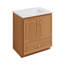 Meuble-lavabo en aulne naturel avec comptoir en céramique blanc l 31 po x P 22 po x H 35 po Ultraline-1545671750