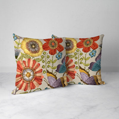 Laural Home Boho Butterfly Garden Indoor Decorative Pillow