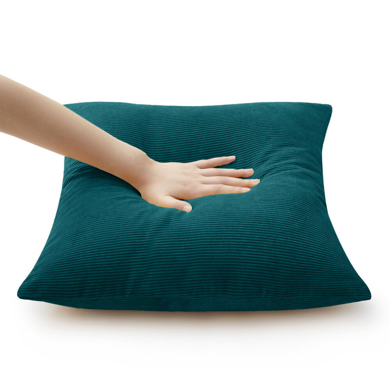 Striped Square Cushion Pad, Teal