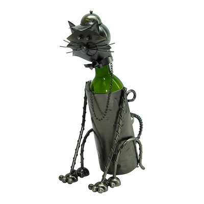 Sitting Cat 1 Bottle Tabletop Wine Bottle Rack