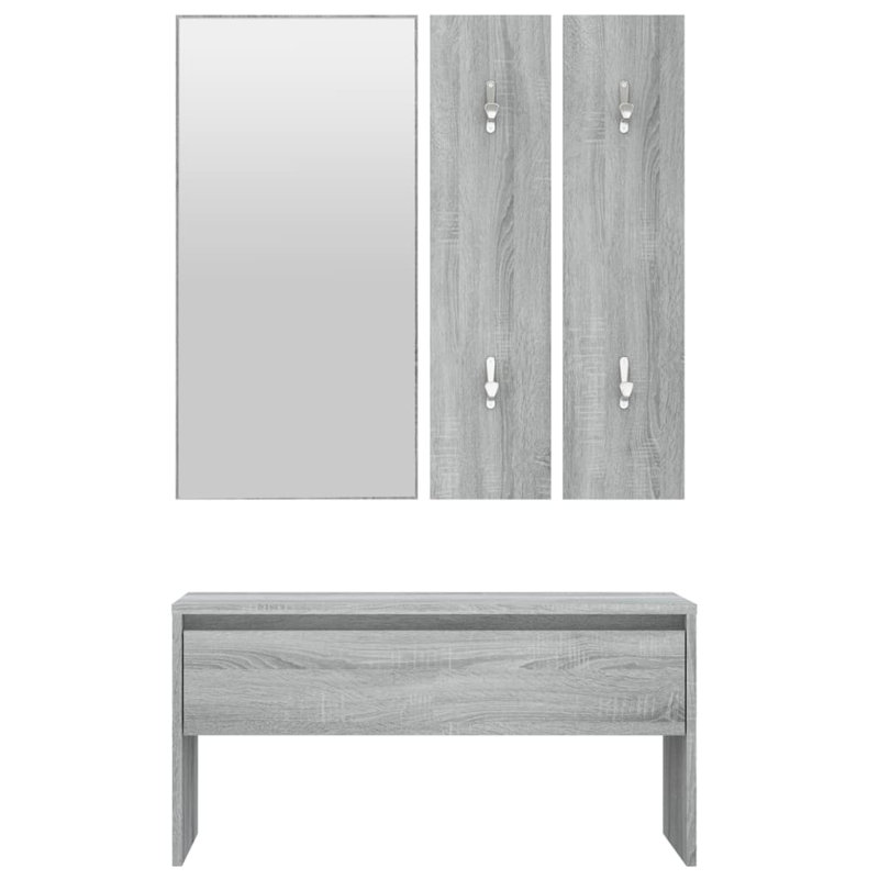 Ivens vidaXL Hallway Furniture Set Engineered Wood, Grey Sonoma