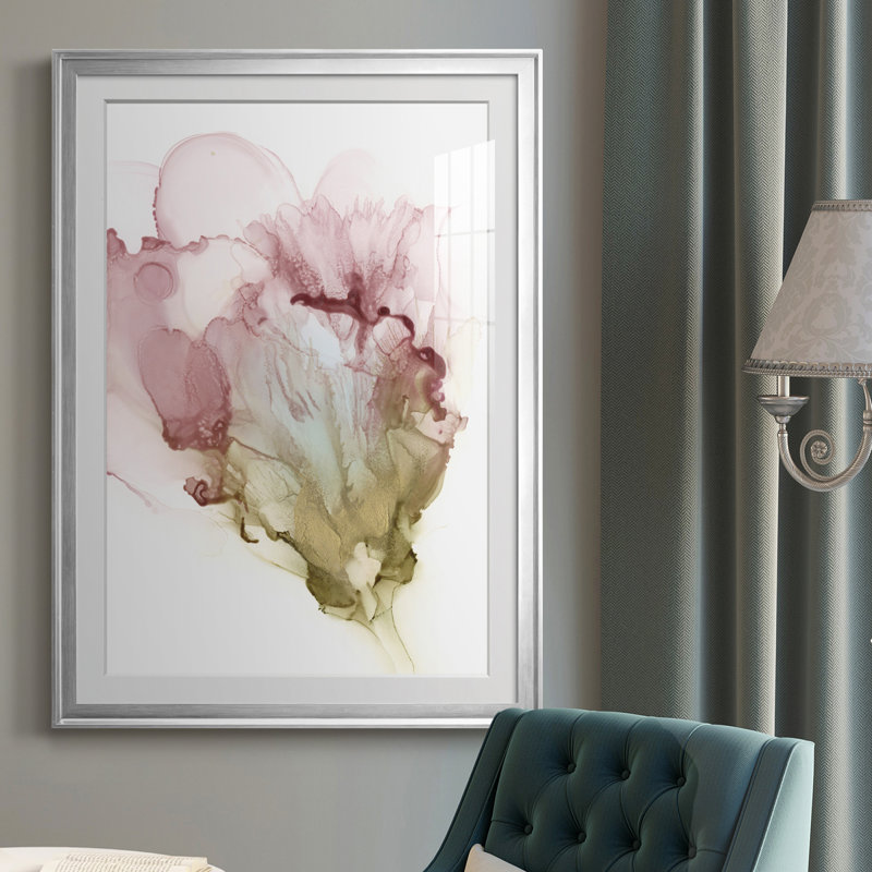 Floraison rose I - reproduction de cadre photo, H 30,5 po x l 22,5 po x P 1 po, Argent